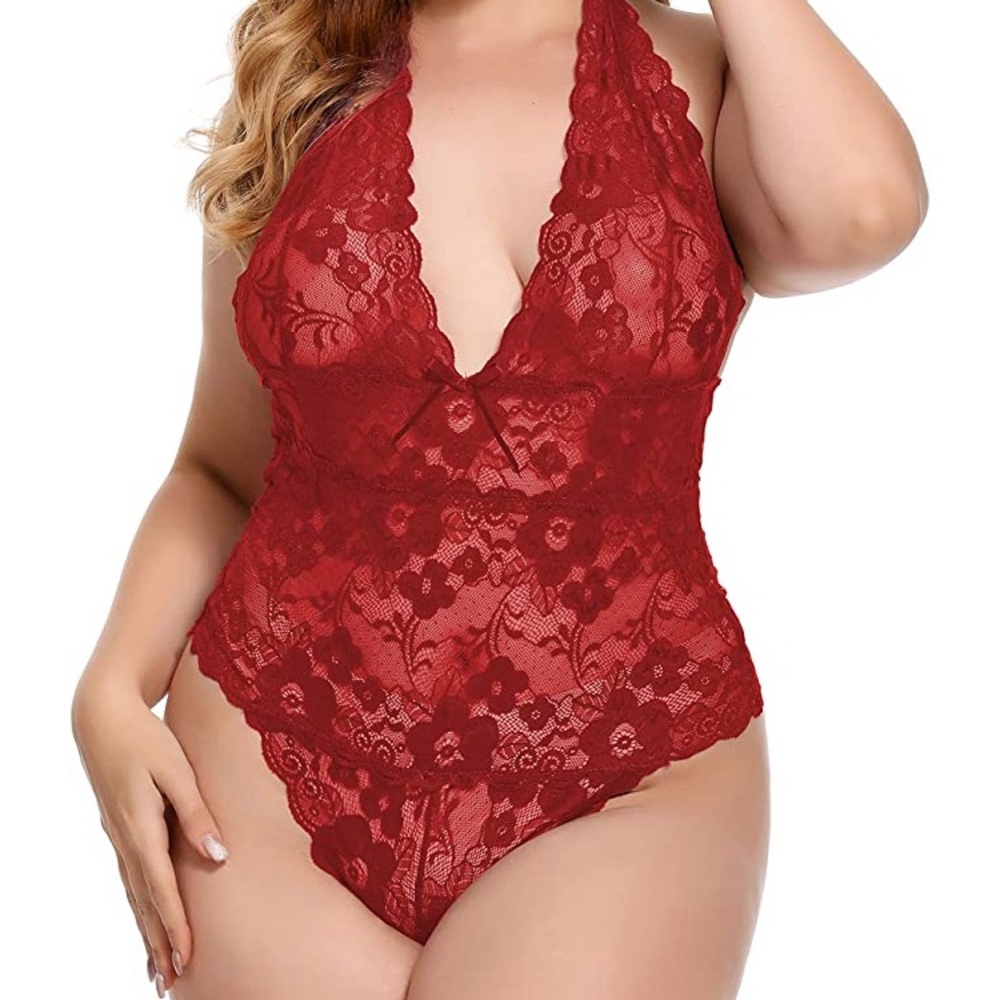 Plus size halter teddy